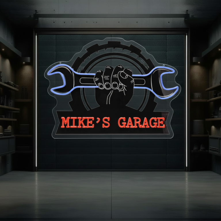 Custom Garage Led Neon Sign Men Gift Wall Decor Light