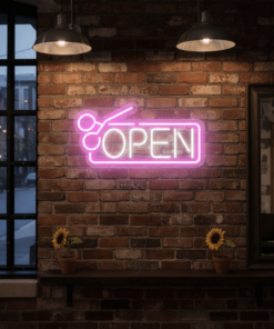 Hair Salon Open Neon Sign Custom Shop Neon Sign