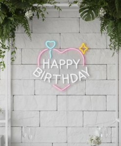 Alternative view of Heart Happy Birthday Neon Signs