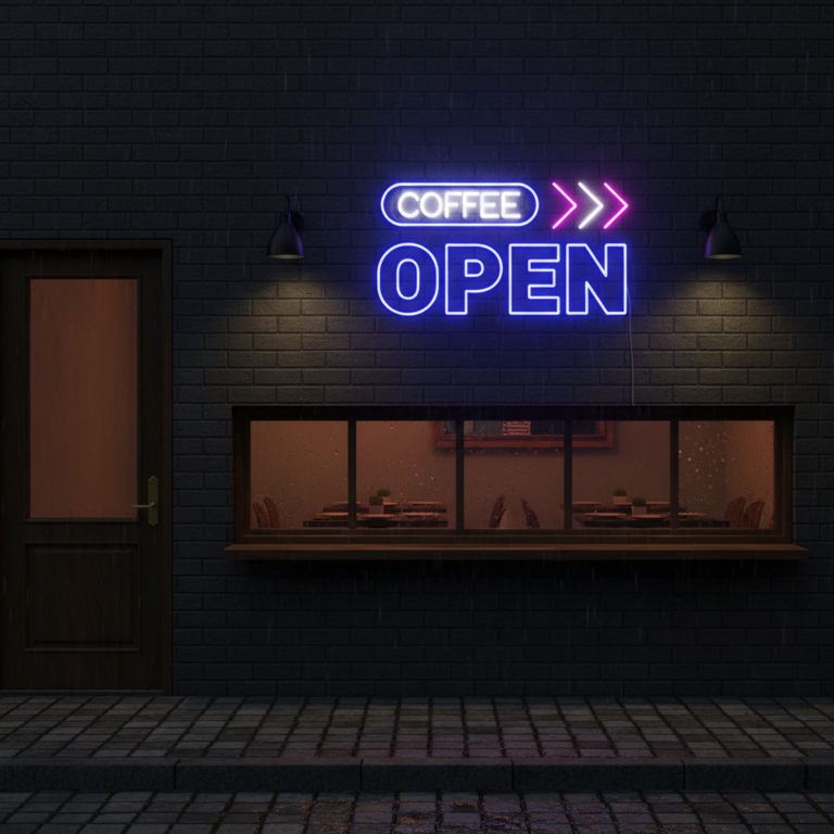 Coffee Open Neon Sign Shop Decor Led Neon Sign