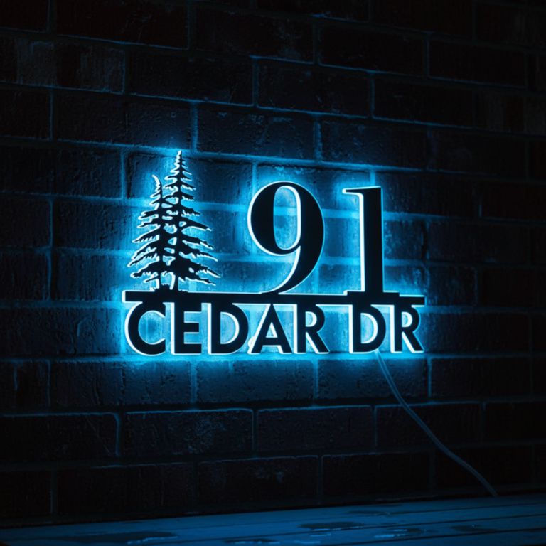 Custom Metal House Number Sign Address Plaque