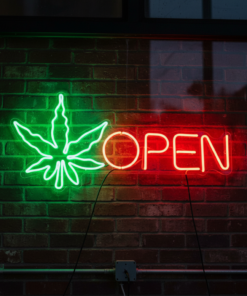Open Neon Sign Weed Neon Sign Wall Decor Art