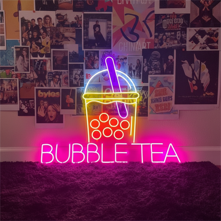 Bubble Tea Neon Sign for Wall Decor
