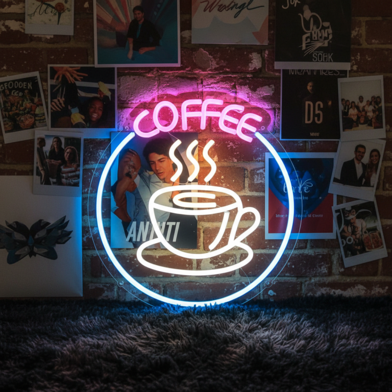 Coffee Neon Sign Round Neon Sign