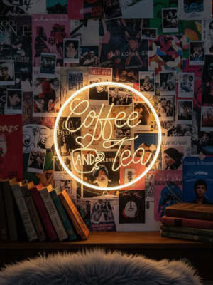 Round Coffee&Tea Neon Sign