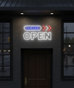 Coffee Open Neon Sign Shop Decor Led Neon Sign