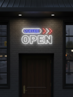 Coffee Open Neon Sign Shop Decor Led Neon Sign