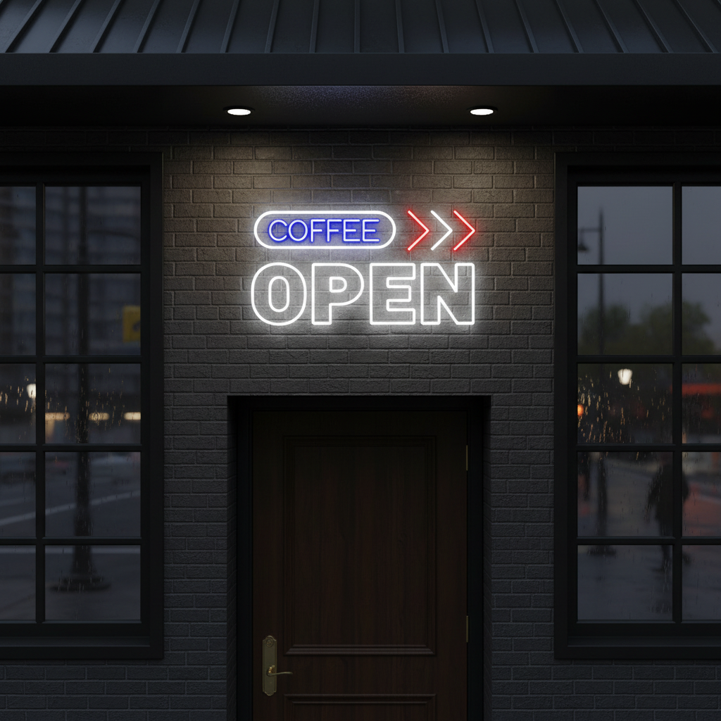 Coffee Open Neon Sign Shop Decor Led Neon Sign