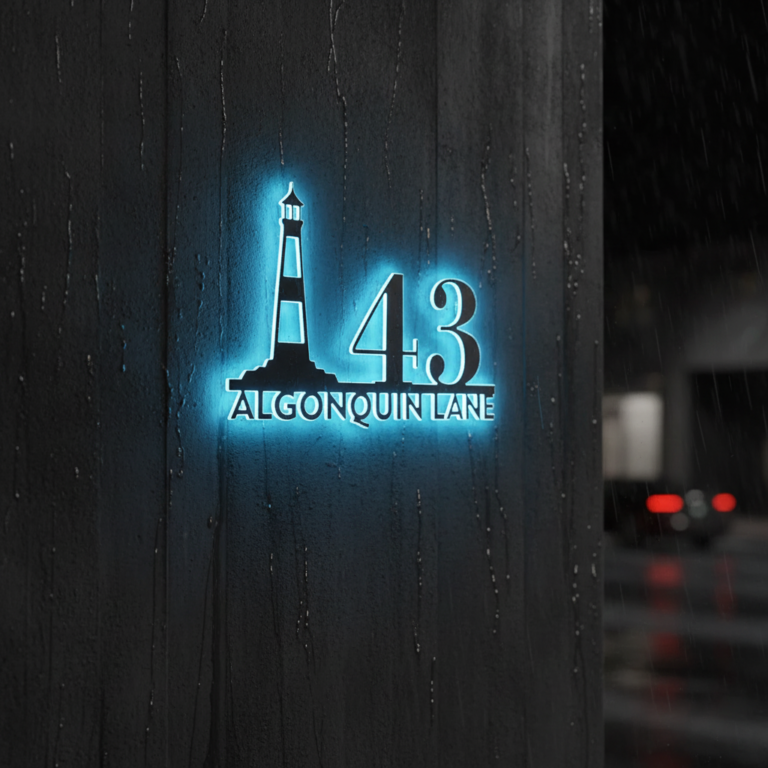 Custom Metal House Number Sign Address Plaque