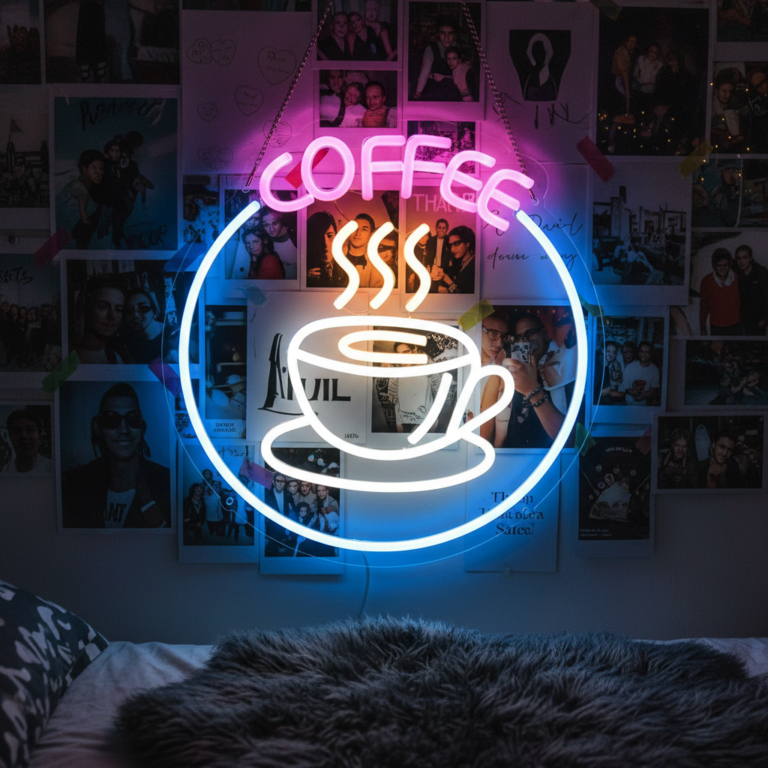 Coffee Neon Sign Round Neon Sign