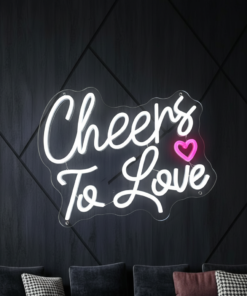 Alternative view of Cheers to Love Neon Sign Valentines Neon Sign
