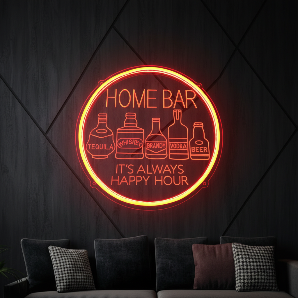 Neon Bar Sign Pub Beer Wine Wall Art Decor Sign - Image 2