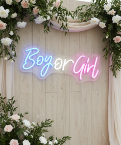 Alternative view of Boy or Girl  Neon Sign for Baby Shower&Gender Reveal Party Decor