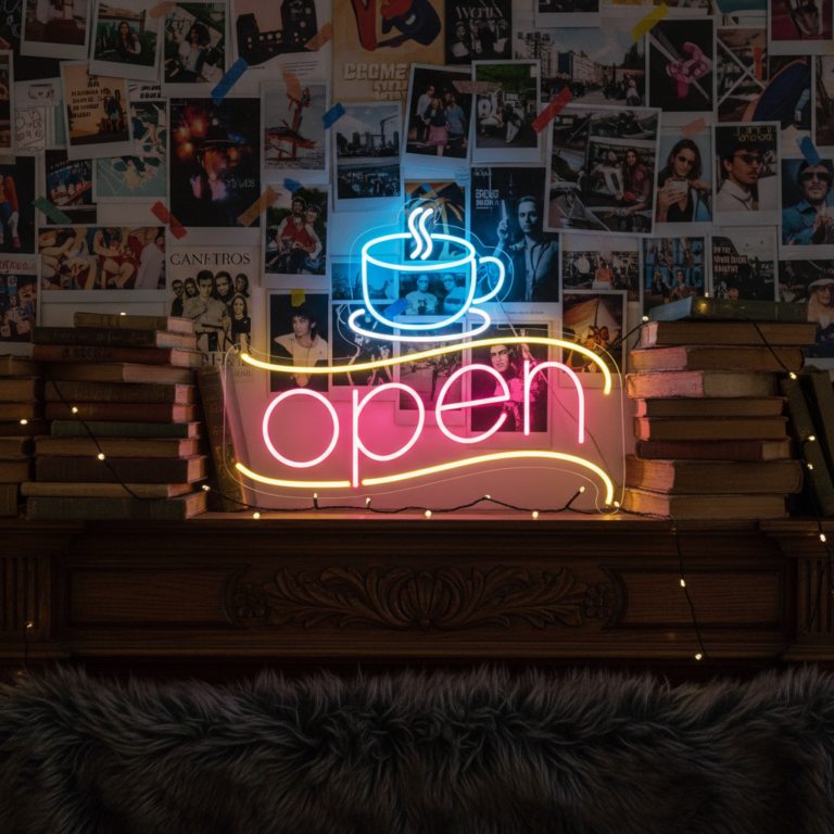 Coffee&Open Led Neon Sign for Shop Decor