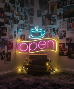 Alternative view of Coffee&Open Led Neon Sign for Shop Decor