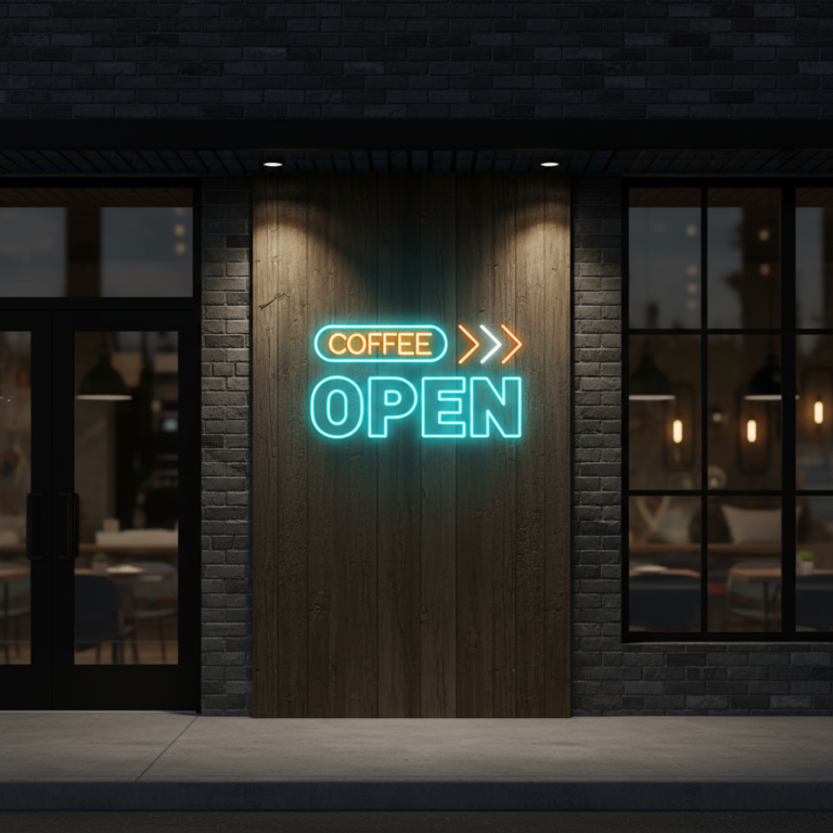 Coffee Open Neon Sign Shop Decor Led Neon Sign