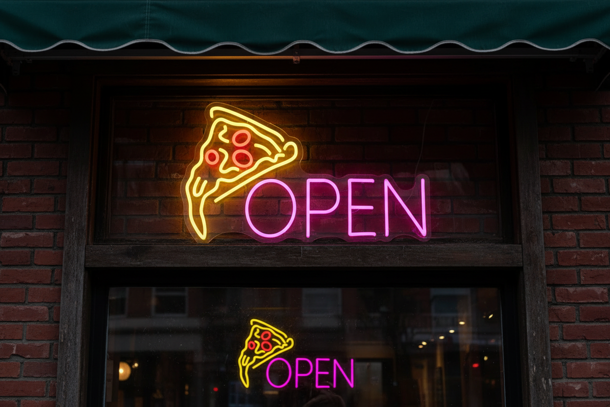 Open Pizza Led Neon Sign Restaurant Wall Decor Sign - Image 3