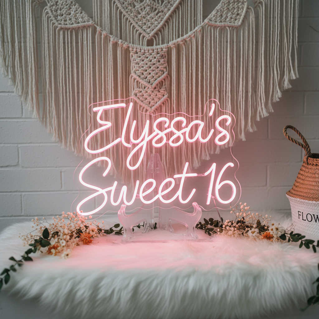 Custom Name Sweet 16 Neon Sign Birthday Party Neon Sign - Image 3