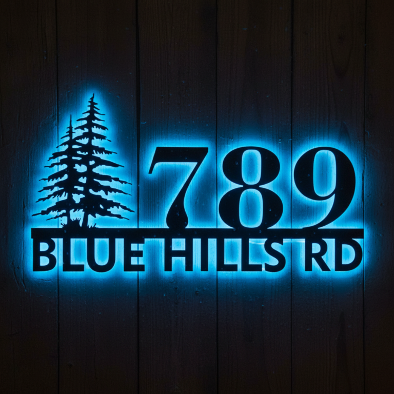 Custom Metal House Number Sign Address Plaque