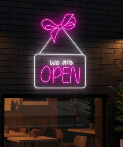 Alternative view of We Are Open Neon Sign Business Led Sign
