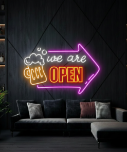Alternative view of We Are Open Led Sign Beer Open Neon Sign