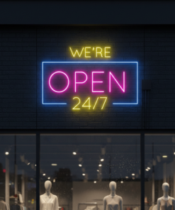 We Are Open 24/7 Led Neon Sign Custom Neon Sign