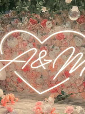 Heart with Letter Neon Sign